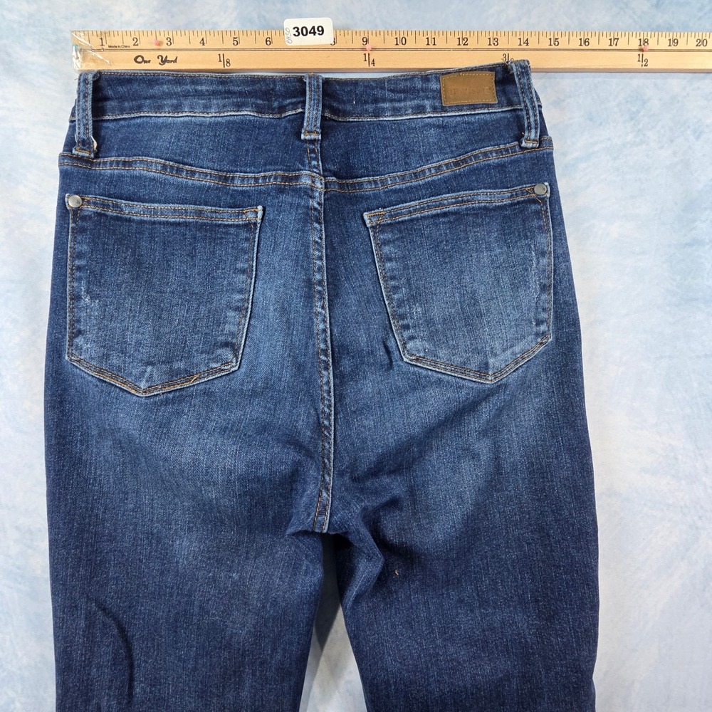 Judy Blue High Rise Straight Leg Distressed Dark Wash Jeans Size 7/28 JB88290-R - Picture 8 of 8